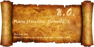 Manojlovics Ozsvát névjegykártya